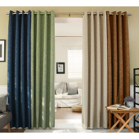 现代简约纯色高档全遮光棉麻窗帘客厅卧室清新布艺成品定制邮