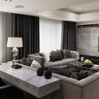 客厅欧式简约现代深灰色LOFT工业风丝绒布天鹅绒遮光纯色窗帘定制