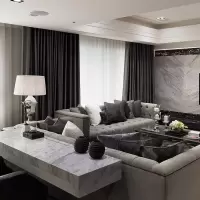 客厅欧式简约现代深灰色LOFT工业风丝绒布天鹅绒遮光纯色窗帘定制