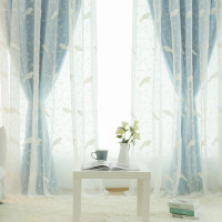 韩式田园加厚全遮光布艺窗帘窗纱双层卧室客厅飘窗阳台定制成品