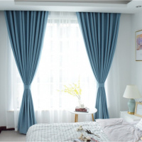 木鹿布艺天鹅绒麻磨毛棉麻北欧日式东南亚现代简约纯色遮光窗帘布