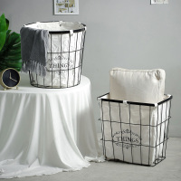 北欧风储物篮铁布艺家居卧室书房客厅创意装饰小摆件仿真植物花盆