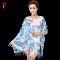 南京云锦刺绣云锦披肩中国风礼品出国送老外特色手工艺商务礼品