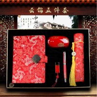 南京特产云锦笔记本套装 送老外中国风商务礼品 中国元素笔记本