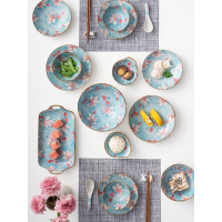 碗碟套装家用2/4/6人陶瓷碗筷汤碗盘子组合创意日式餐具吃饭碗