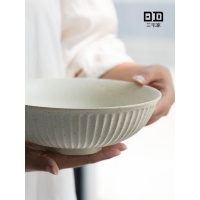 中式禅意磨砂手工粗陶沙拉碗大面碗 景德镇粗陶碗手工粗陶餐具