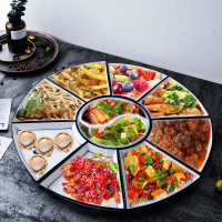 创意家用摆盘 餐具套装 创意菜盘 陶瓷拼盘 圆形盘子组合深盘碟子