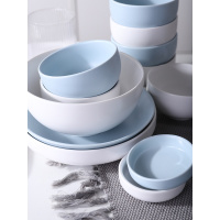 家用碗碟套装北欧简约碗陶瓷2 4 6人吃饭碗盘ins瓷器盘子碗筷餐具