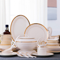 碗碟套装家用组合欧式景德镇骨瓷餐具碗盘碗筷简约吃饭陶瓷碗盘子