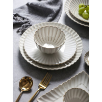 舍里 日式高档花边窑变釉陶瓷餐具2人食套装饭碗汤碗餐盘杯子筷子