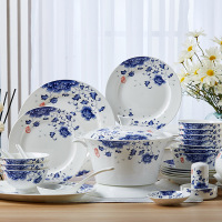 碗碟套装景德镇餐具套装青花瓷碗套装碗盘子组合陶瓷碗家用中国风