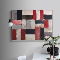 抽象艺术大师SeanScully斯库利创意餐厅装饰画大尺寸过道挂画壁画