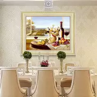 欧式餐厅饭厅装饰画美式餐桌厨房单幅壁画简欧果油画墙面挂画