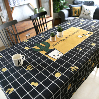 DOODA原创设计ins北欧卡通仙人掌系防桌布布艺盖布餐桌书桌茶几