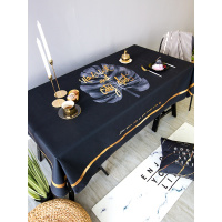 黑金经典灰ins简约北欧餐桌布长方形茶几布圆桌布艺百搭多用盖布