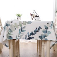 ins植物棉麻布艺桌布长方形茶几餐桌布客厅台布家用防防尘盖布