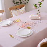 现代北欧防餐桌布粉红色可爱火烈鸟防油桌布艺小清新茶几布盖巾