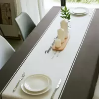 羽果 ins风北欧简约家用餐桌布盖布灰咖棉麻桌布防防油生日布置
