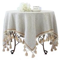 亚麻欧式高档圆桌布大小圆形台布简约现代美式餐桌布布艺棉麻家用