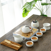 旅行创意简易功夫茶具套装一壶四杯家用便携户外日式定制LOGO