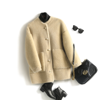 强势补货~2018女装新款海宁厂家直供内里麂皮绒女士阔太太外套冬