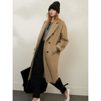 限特]替厂家清仓款厚实廓形防寒保暖羊毛纯色双排扣毛呢大衣外套