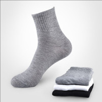 袜子男长袜30双厂家批發四季常规劳保男士中筒一次性100黑色懒人