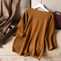 厂家出清款 女士一字领全羊毛毛衣 麻花针织衫