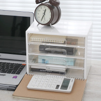 日本多层抽屉式整理盒透明亚克力书桌文具收纳盒办公用品小收纳柜