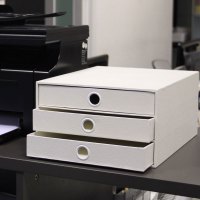 简约办公室用品A4文件夹桌面上收纳盒三层抽屉式创意整理档案盒