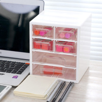 日本透明首饰品收纳盒迷你可爱桌面杂物饰整理盒小抽屉式储物柜