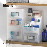 like-it日本进口迷你办公收纳盒整理盒小桌面文具A6文件柜抽屉式