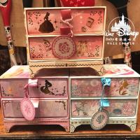 香港迪士尼正品贝尔长美人鱼公主卡通儿童首饰盒贴子抽屉小柜子