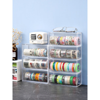 胶带收纳盒抽屉式亚克力透明桌面少女纸手帐置物架和纸文具神器