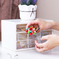 日本KM大号9格收纳盒桌面迷你抽屉文具杂物整理盒带格分层首饰盒