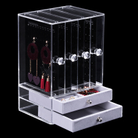 梦冉亚克力首饰盒透明饰品柜台展示架耳钉环戒指手镯盒三层抽屉盒