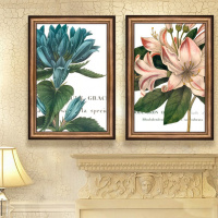 百合花现代美式客厅装饰画欧式壁画餐厅壁挂画玄关有框画三联简美