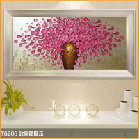 油画客厅装饰画走廊玄关横版纯手绘 餐厅欧式抽象立体挂画财树