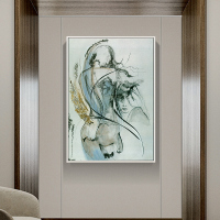 餐桌墙上的装饰画客厅现代简约北欧宜家风景艺术抽象黑白元素挂画