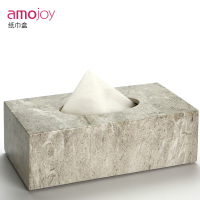 Amojoy欧式客厅纸巾盒 家用桌面茶几纸抽盒 树脂卫生间收纳抽纸盒