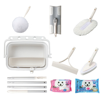 日本康多多家用清洁套装地板擦收纳桶清洁刷玻璃刮器除尘掸子