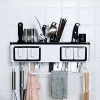 味料置物架刀架厨房用品简约多功能免打孔厨具粗房壁挂式味盒