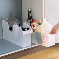 日本进口家用味料置物架落地厨房用品料锅具收纳盒滑轮储物箱