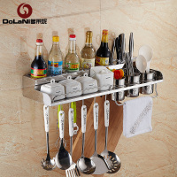 多莱妮 304不锈钢 厨房置物架收纳架味料储物用品用具 壁挂墙上