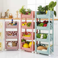 厨房置物架落地多层收纳架塑料果蔬菜篮收纳筐厨房用品用具储物架