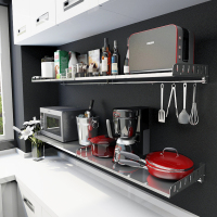 厨房置物架 壁挂微波炉 304不锈钢墙上放电饭锅烤箱用品收纳层架