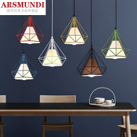 家装优选北欧现代简约餐厅吊灯创意三头吧台灯具奶茶店铁艺术钻石个性灯饰时尚简约