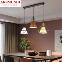 家装优选北欧餐厅吊灯三头现代咖啡厅酒吧台灯具简约创意钻石饭厅个性灯饰时尚简约