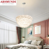 家装优选羽毛灯饰创意ins网红北欧风格客厅吊灯温馨浪漫房间主卧室灯具时尚简约