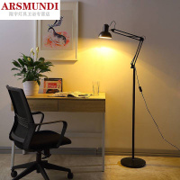 家装优选美式长臂折叠纹绣摄影卧室客厅书房立式学习钢琴台灯伸缩落地灯具时尚简约